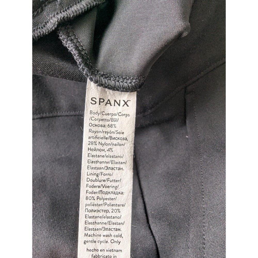 Spanx Perfect Pant Women XL Petite Black Cropped Flare Ponte Pull On Office - Picture 5 of 10